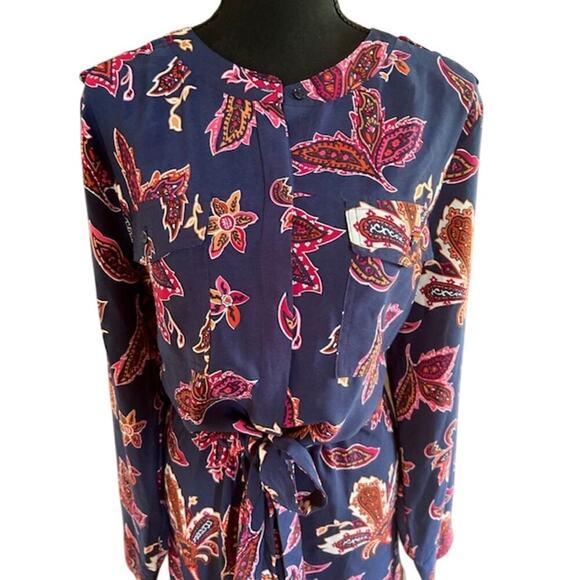 Liz Claiborne Navy Paisley Print Dress Size XL NWT - Picture 2 of 6